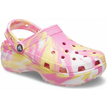 Crocs Classic Marbled Clog Women's Platform Clogs Pink / Multi | Australia 0474YXFU